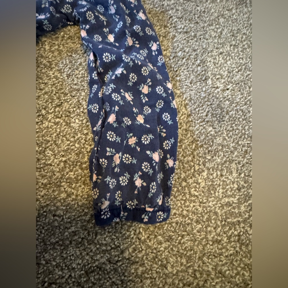 Navy Floral Carter’s Dress Peasant 24 months 24m 100% viscose long sleeve FLAW - Picture 6 of 14